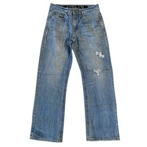 Helix Boot Cut Black Label Men's Blue Distressed Jeans 29x30